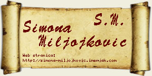 Simona Miljojković vizit kartica